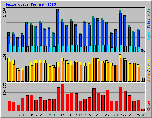 Daily usage for May 2025