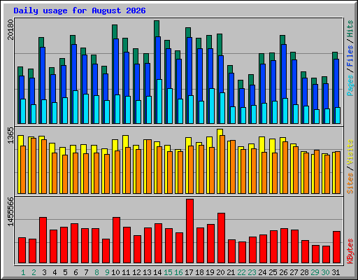 Daily usage for August 2026